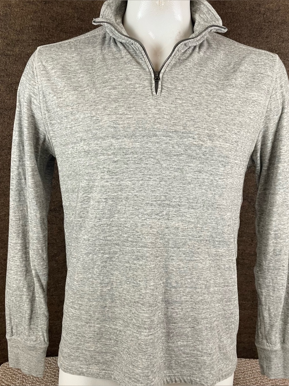 J. Crew Pullover Men’s Large Double-Knit Half-Zip Sweatshirt Gray 44
